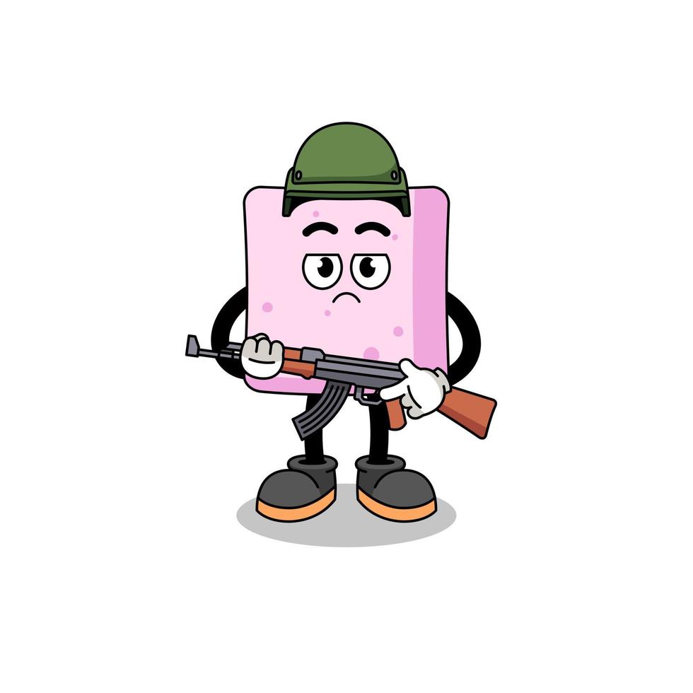 Cartoon of marshmallow soldier vector