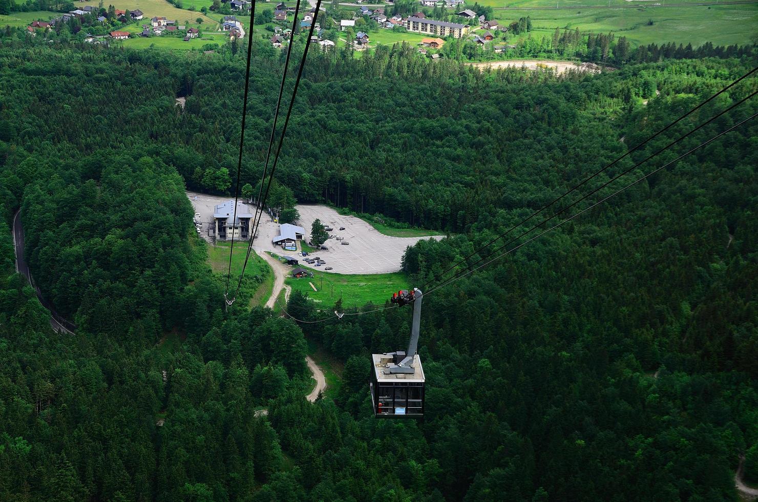 cable car on a mountain photo