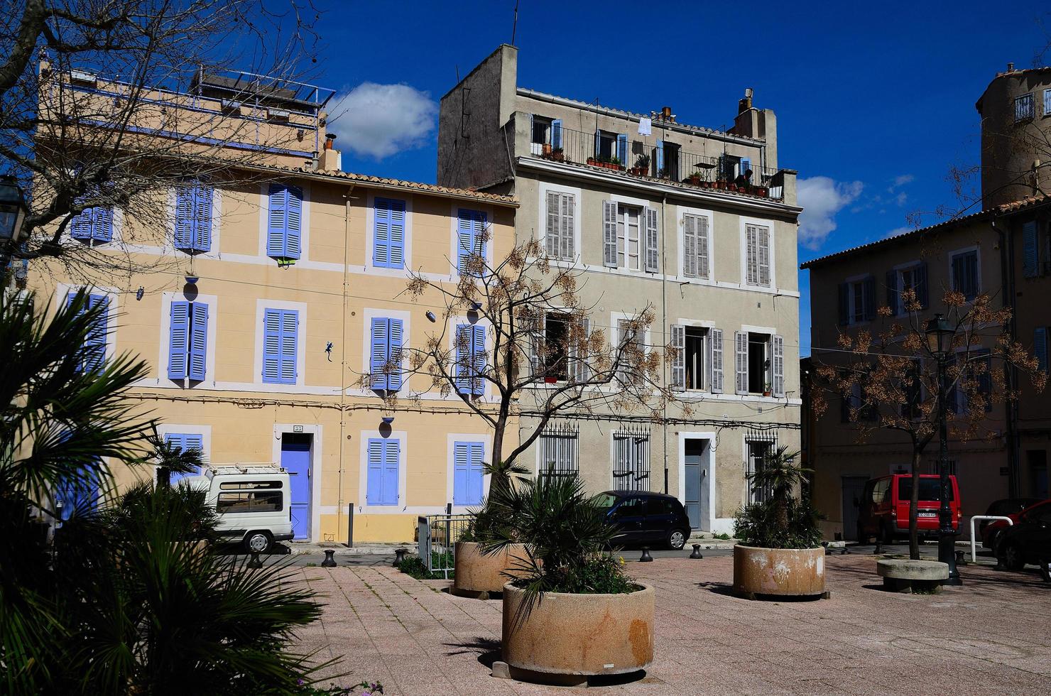 colorful houses in marseille photo