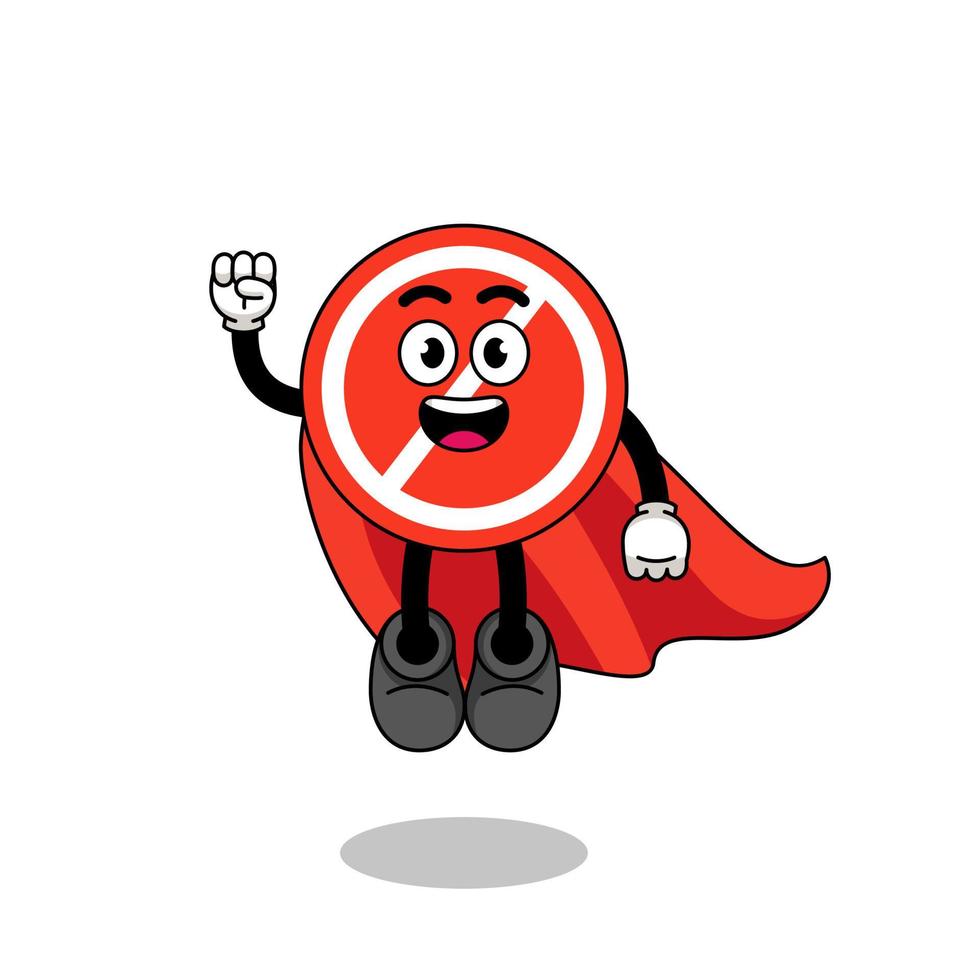 stop sign cartoon with flying superhero vector