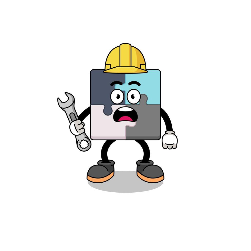 ilustración de personaje de rompecabezas con error 404 vector