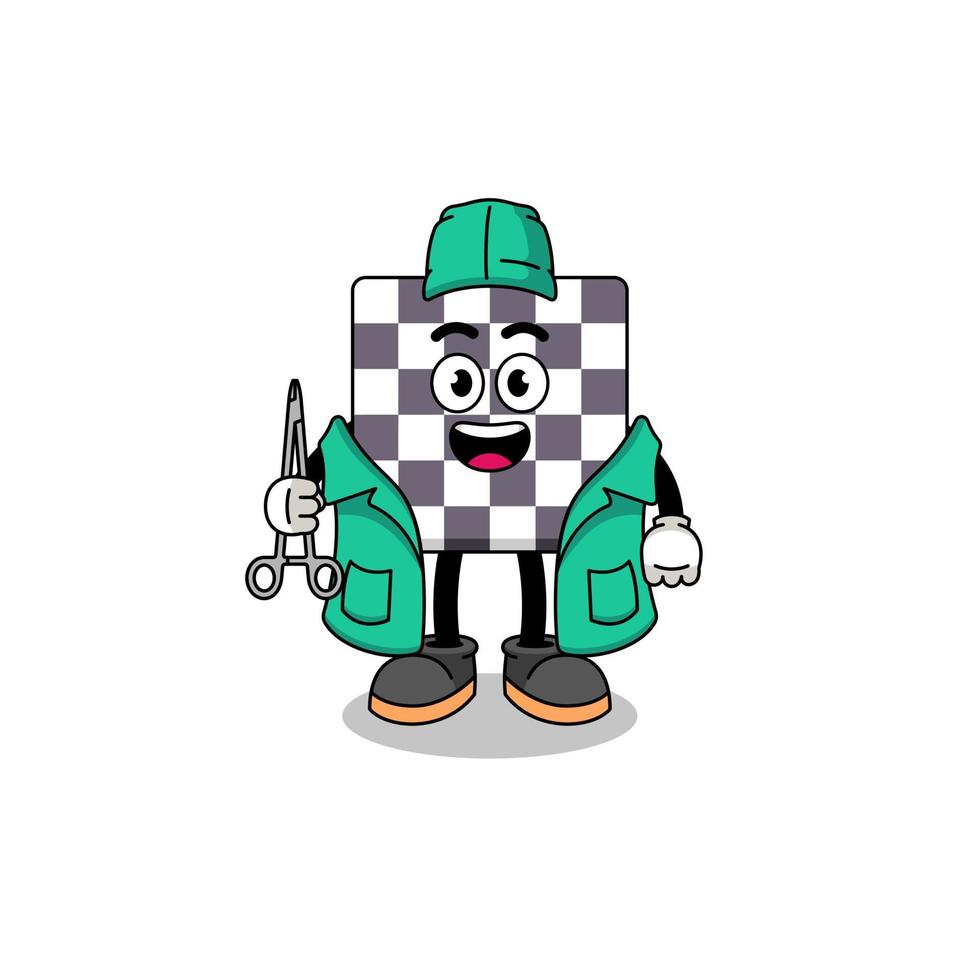 Illustration of chessboard mascot as a surgeon vector