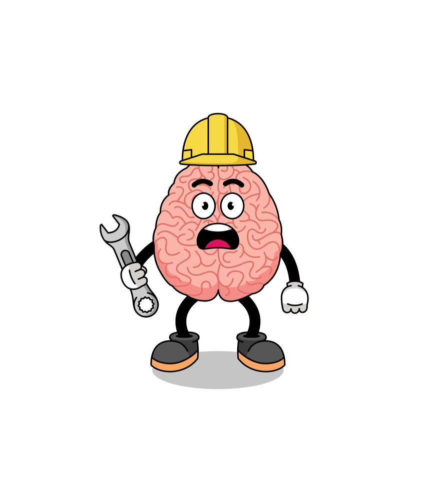 Character Illustration of brain with 404 error vector