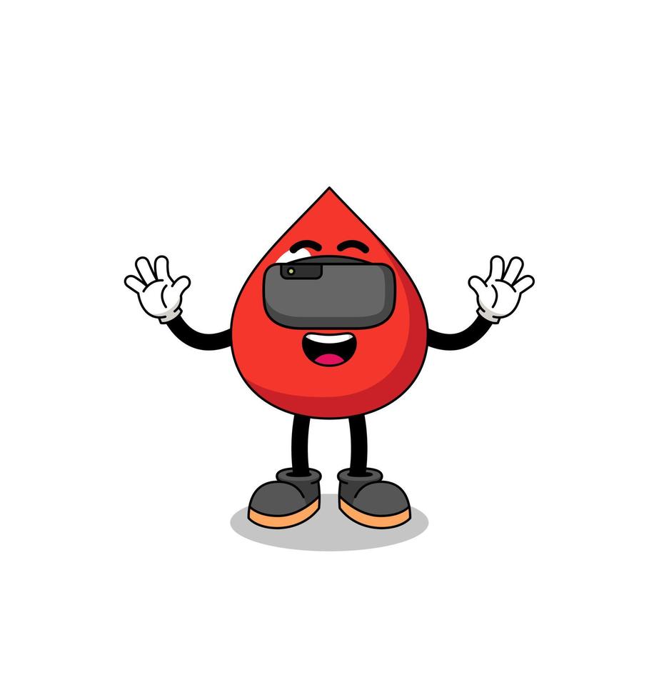 Illustration of blood with a vr headset vector