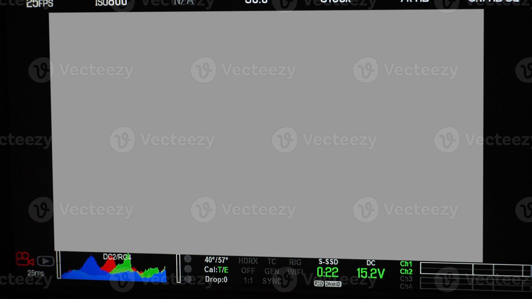 interfaz de grabación de vídeo. visor de la cámara de grabación de producción vdo en el monitor. foto