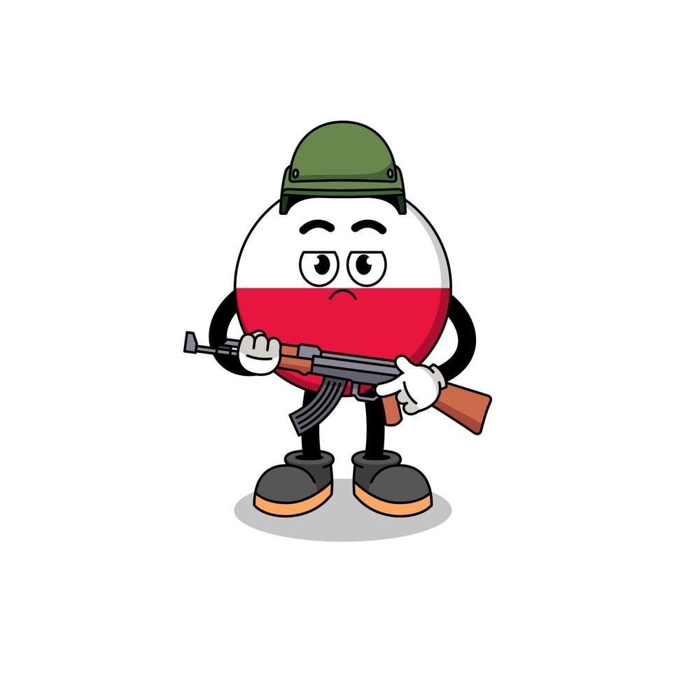 Cartoon of poland flag soldier vector