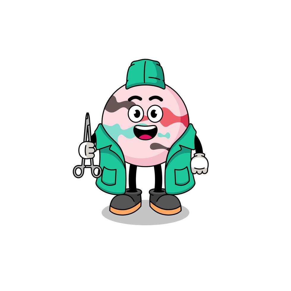 Illustration of bath bomb mascot as a surgeon vector