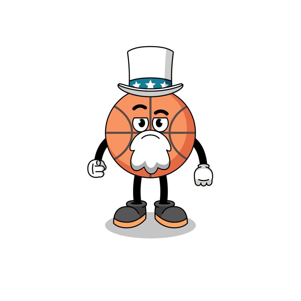 Illustration of basketball cartoon with i want you gesture vector