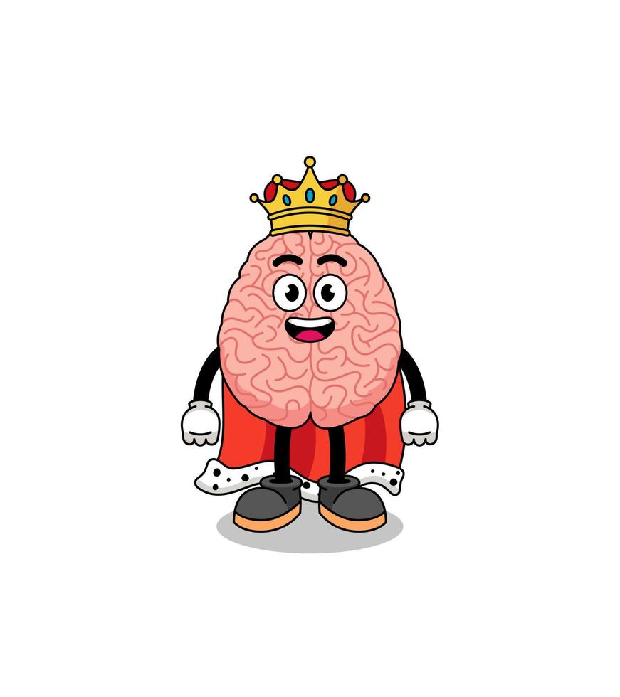 Mascot Illustration of brain king vector