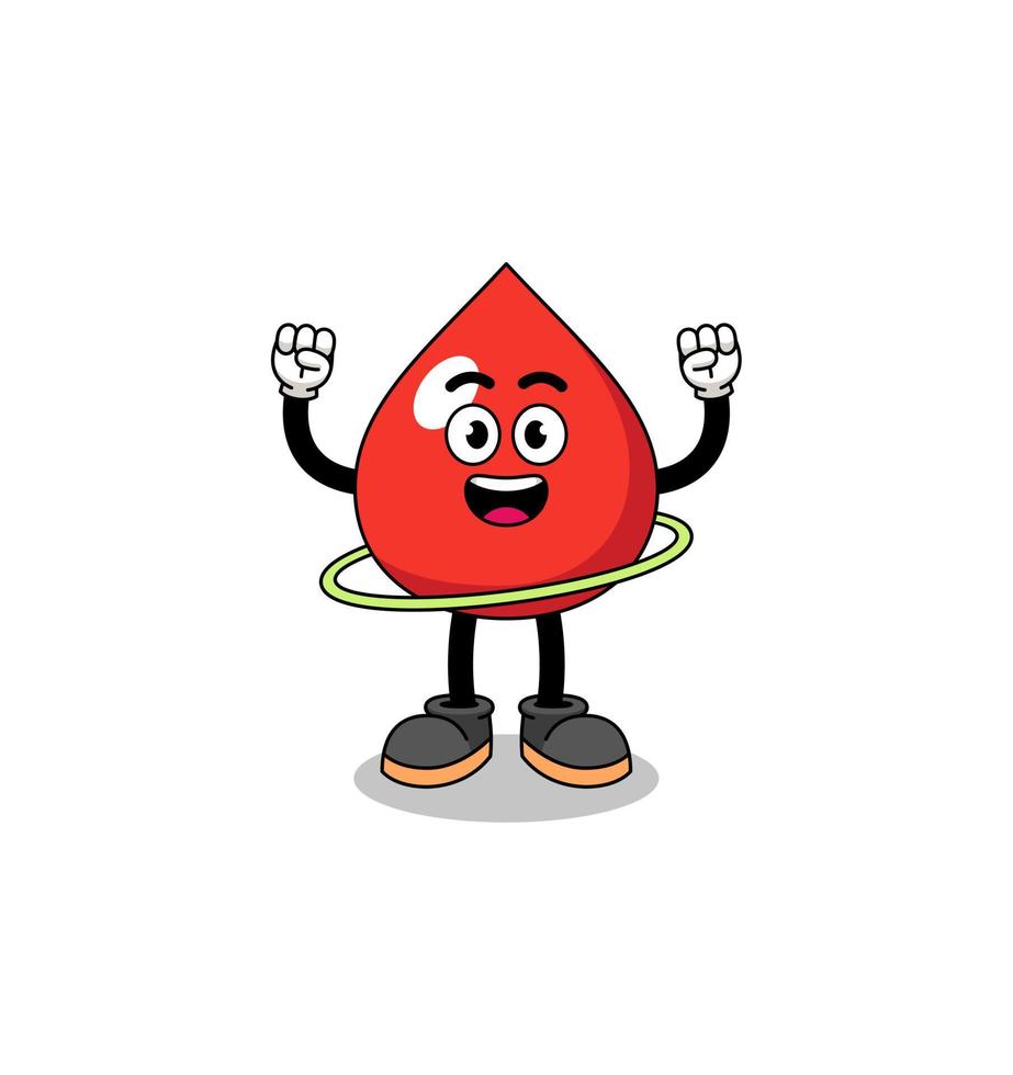 Character Illustration of blood playing hula hoop vector