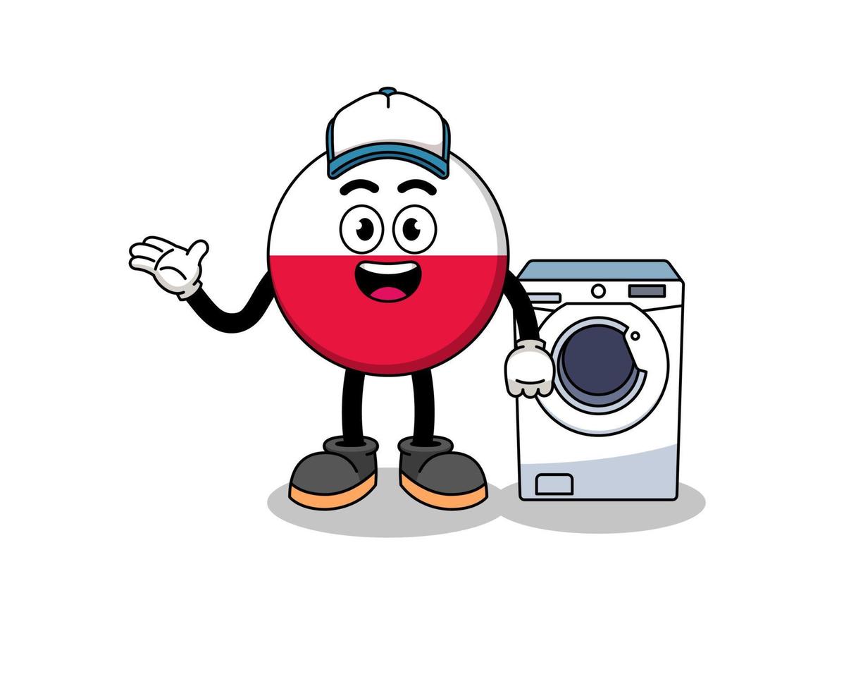 poland flag illustration as a laundry man vector