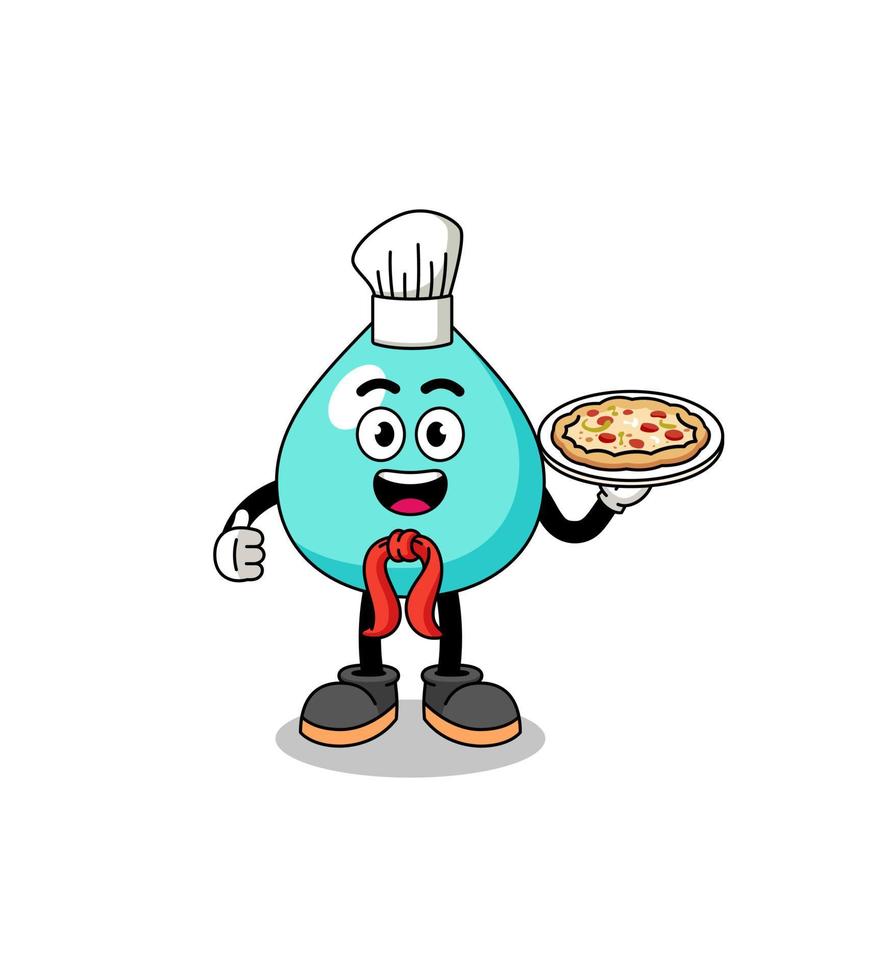 Illustration of water as an italian chef vector