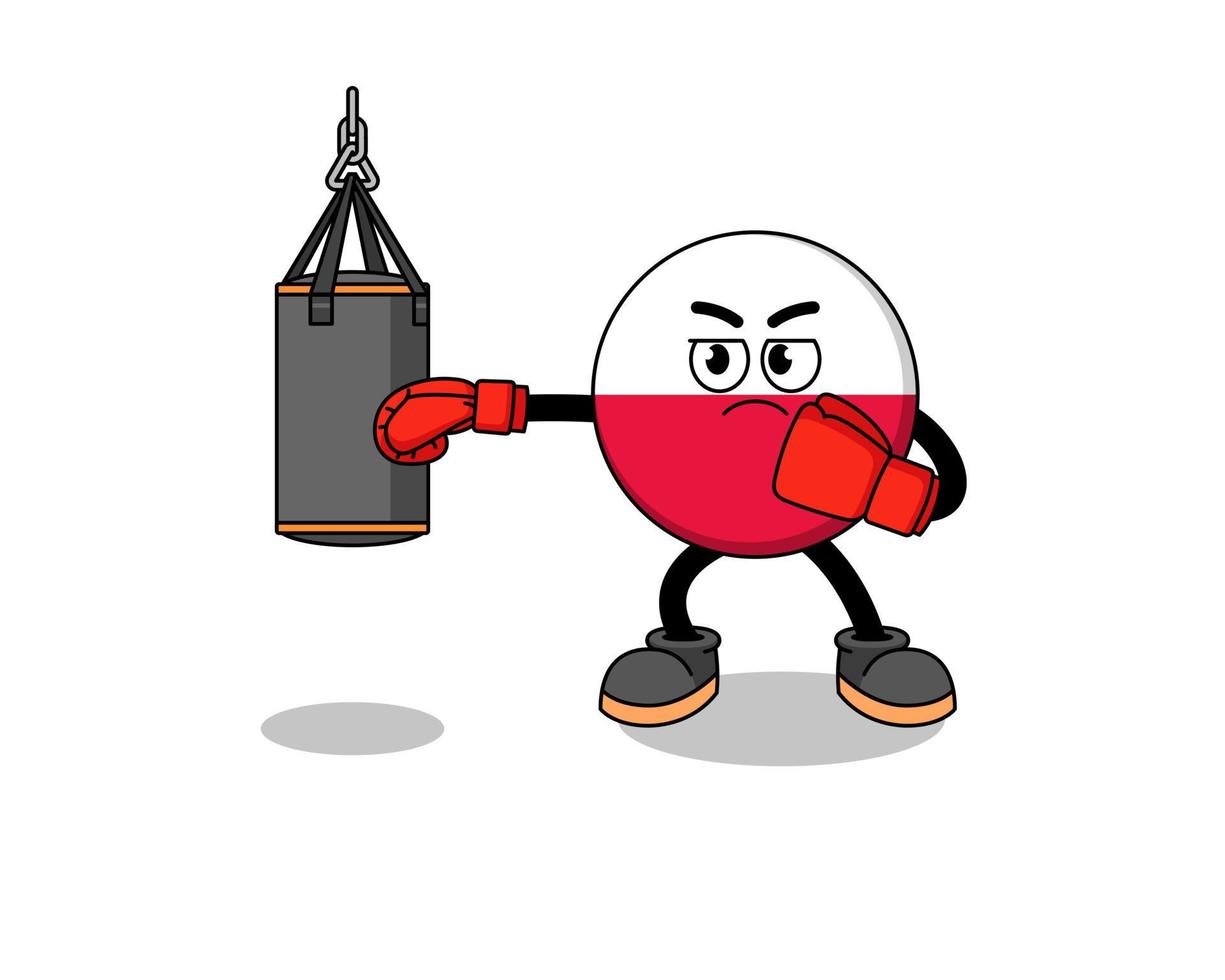 Illustration of poland flag boxer vector