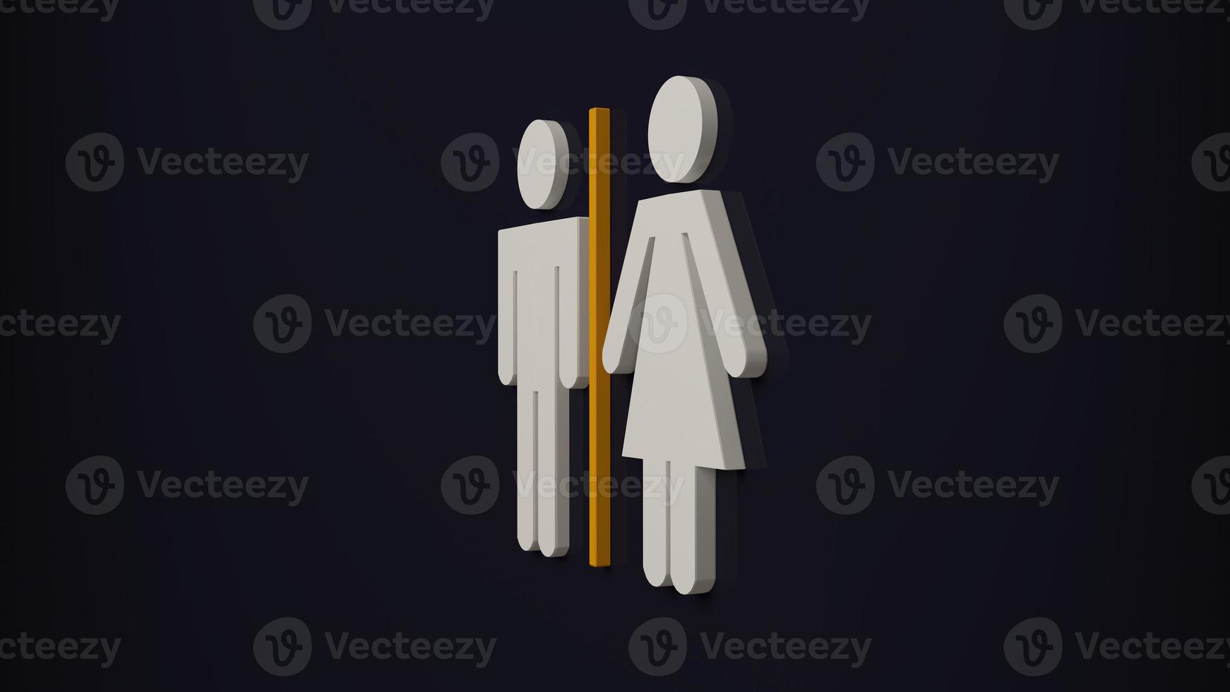 Men and women WC signs for restroom concept 3d rendering photo