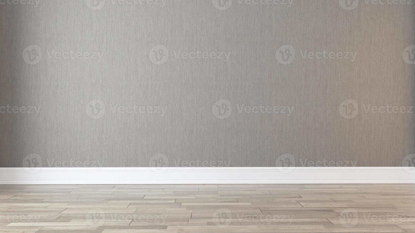 Minimalist empty room with wallpaper covered wall 3d rendering photo
