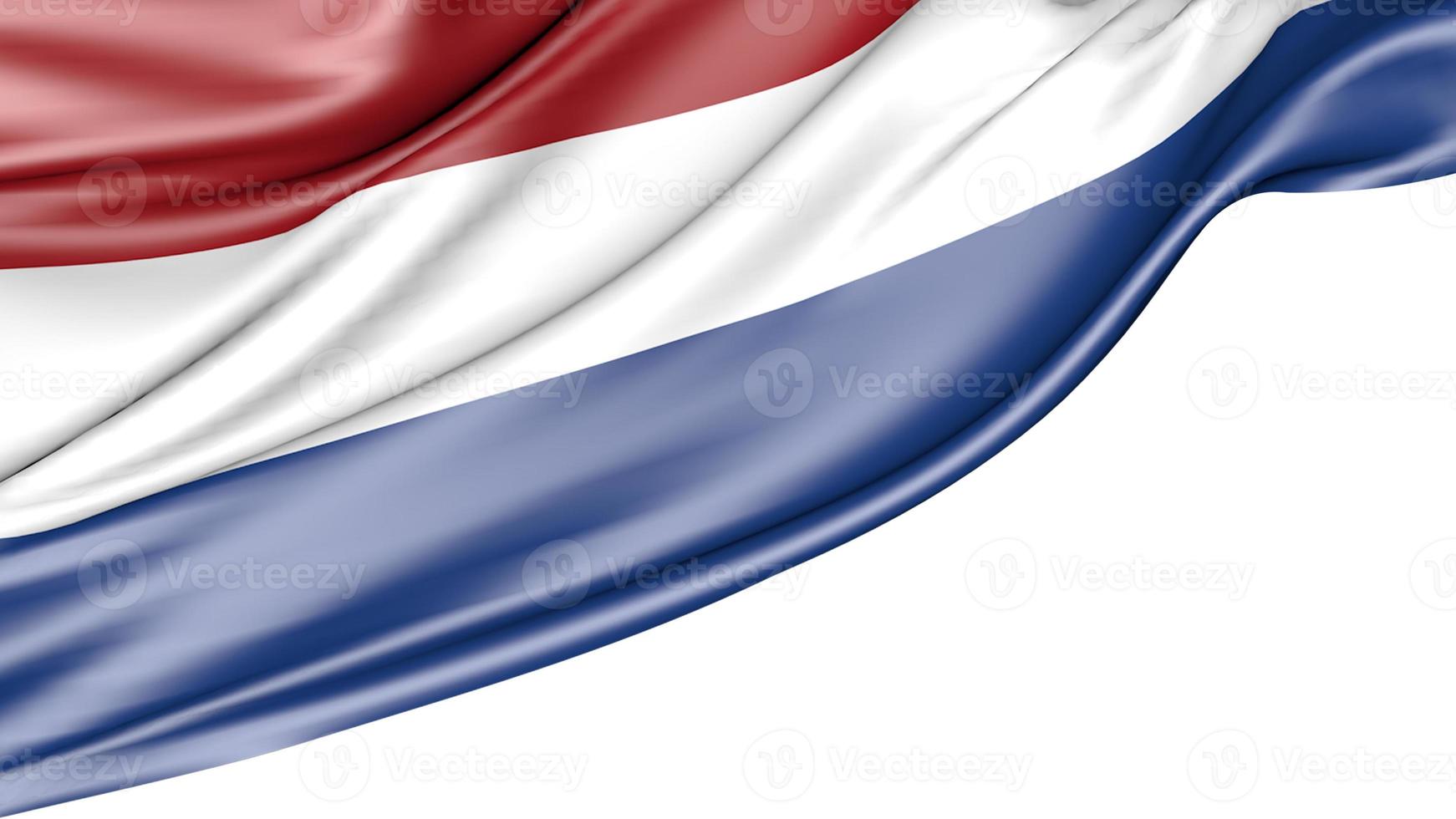 Netherlands Flag Isolated on White Background, 3d Illustration photo