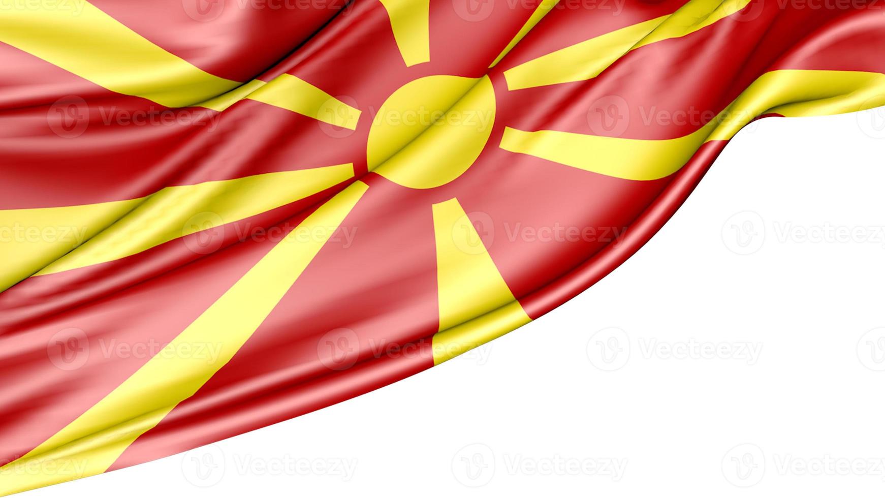 Macedonia Flag Isolated on White Background, 3d Illustration photo