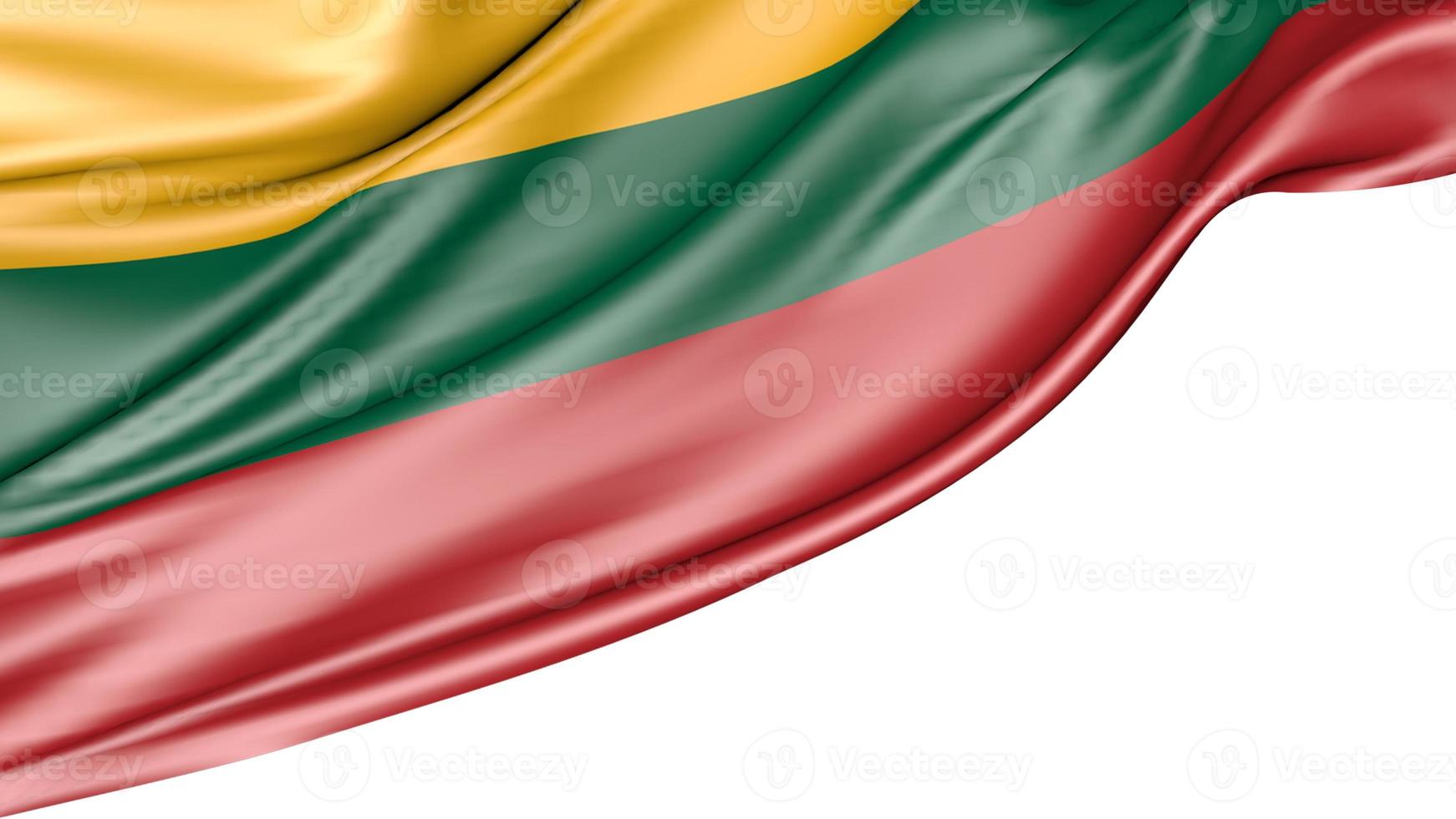 Lithuania Flag Isolated on White Background, 3d Illustration photo