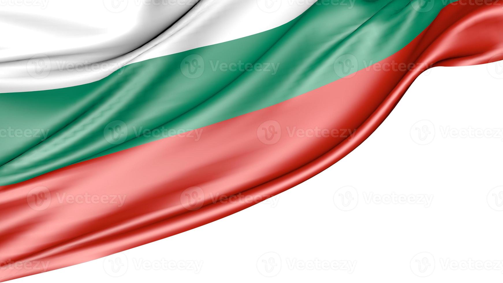 bandera de bulgaria aislado sobre fondo blanco, ilustración 3d foto