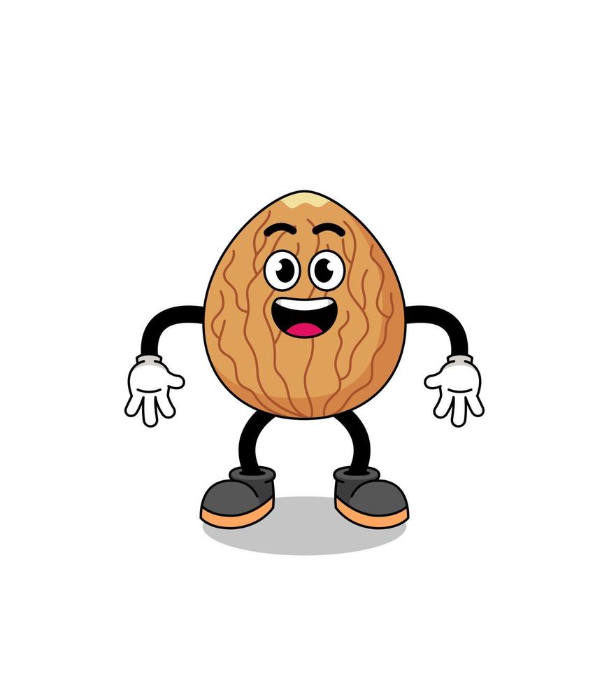 almond cartoon with surprised gesture vector