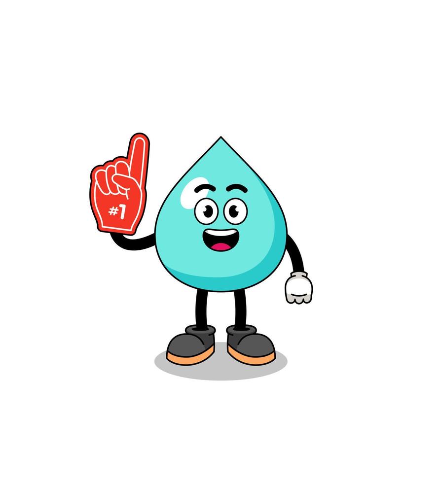 caricatura, mascota, de, agua, número 1, ventiladores vector