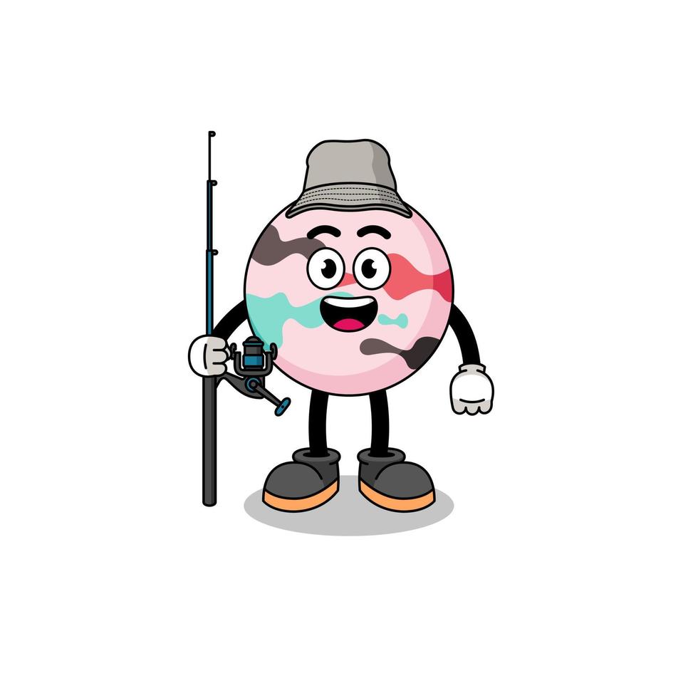 Mascot Illustration of bath bomb fisherman vector