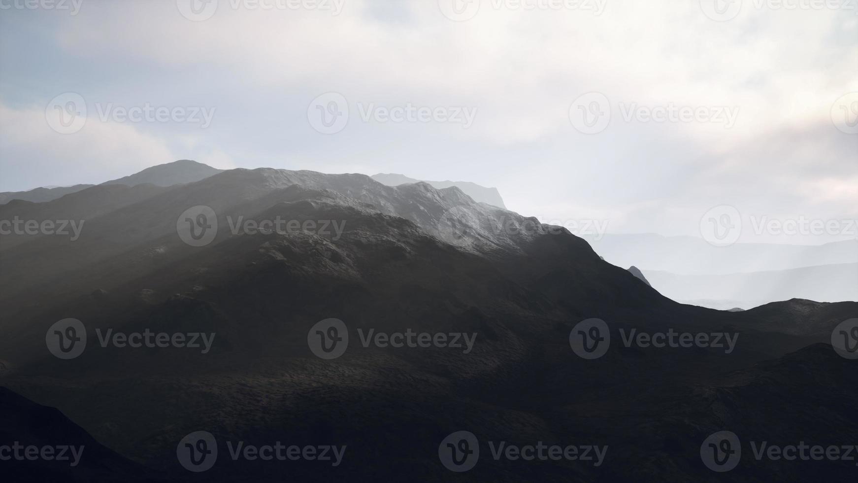 landscape panoramic view desert with rocky mountains photo