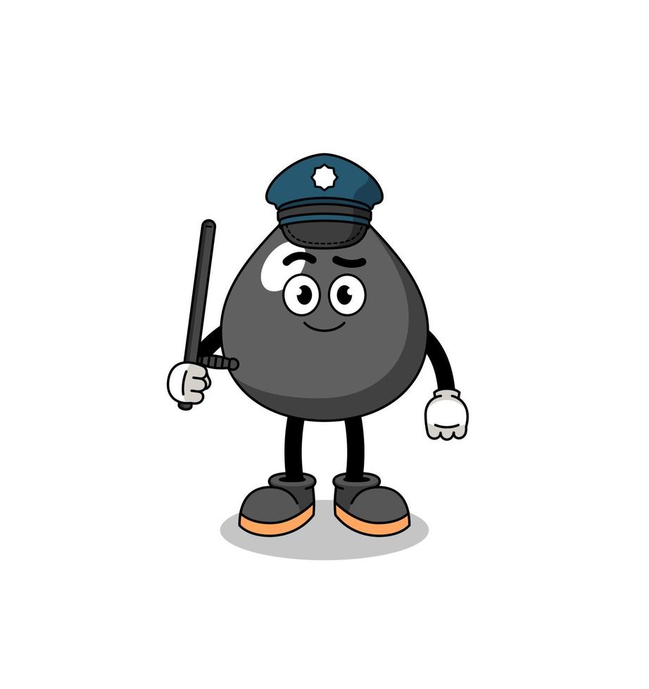 Cartoon Illustration of oil police vector