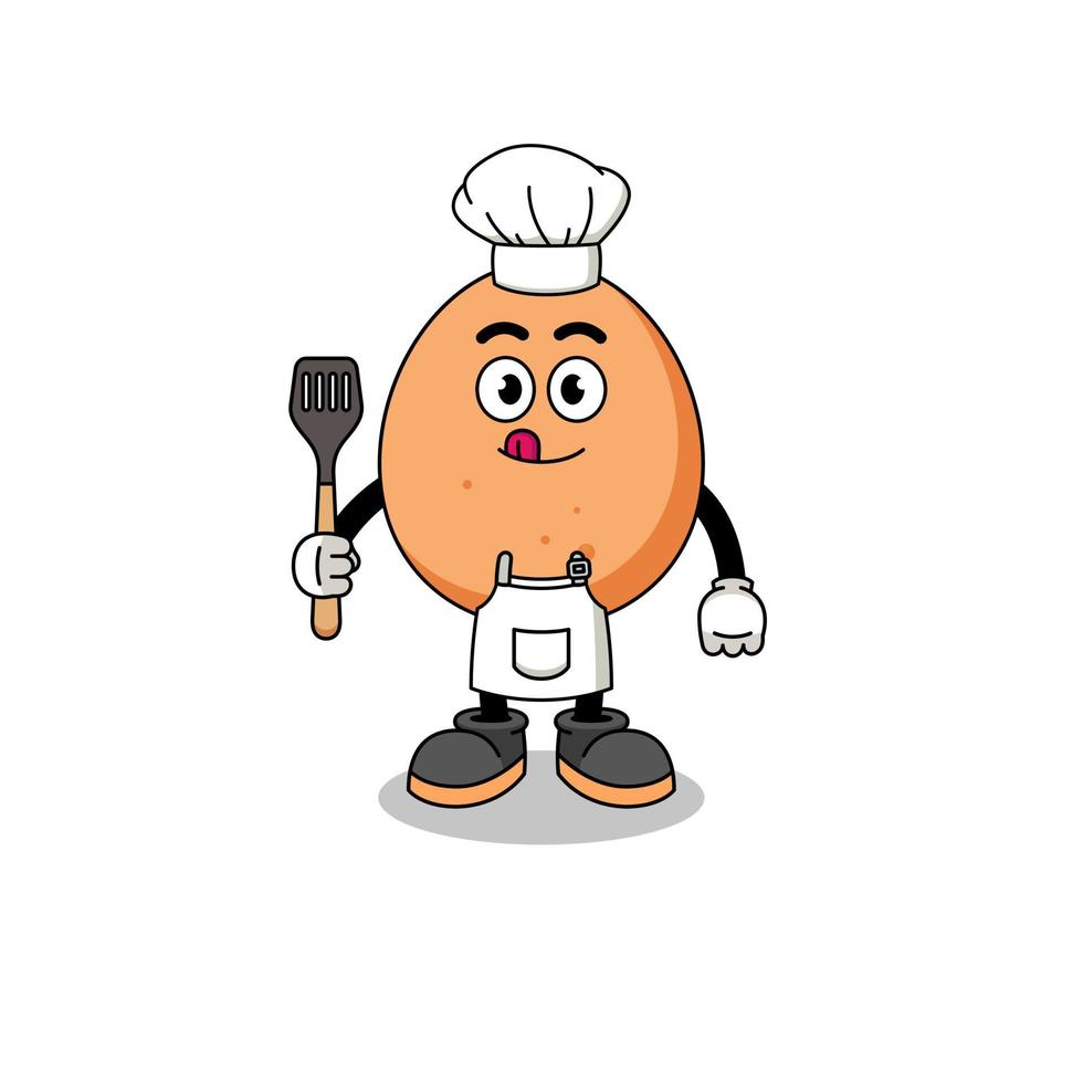 ilustración de mascota del chef de huevo vector