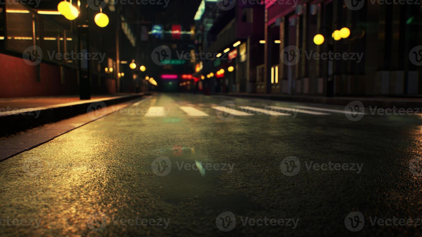 night scene of japan city with neon lights photo