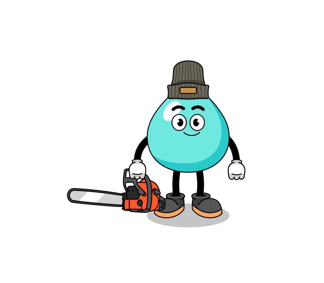 water illustration cartoon as a lumberjack vector