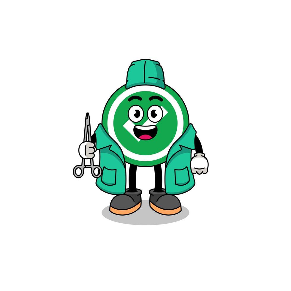 Illustration of check mark mascot as a surgeon vector