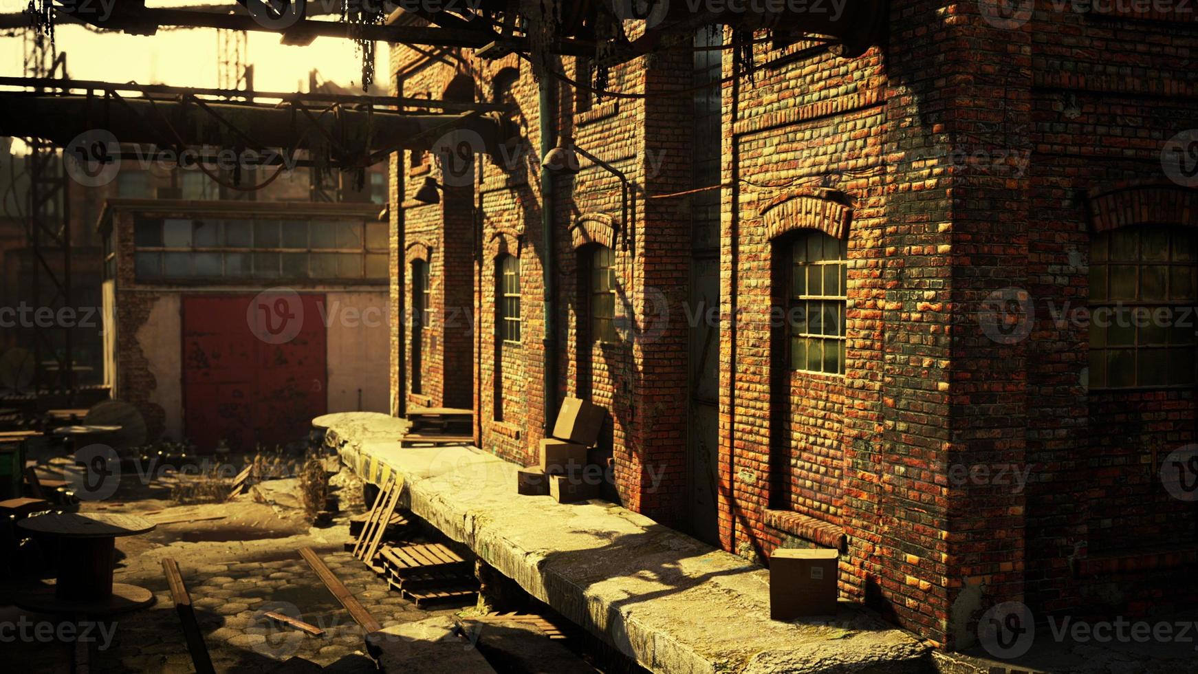 fábrica abandonada aterradora en la noche foto