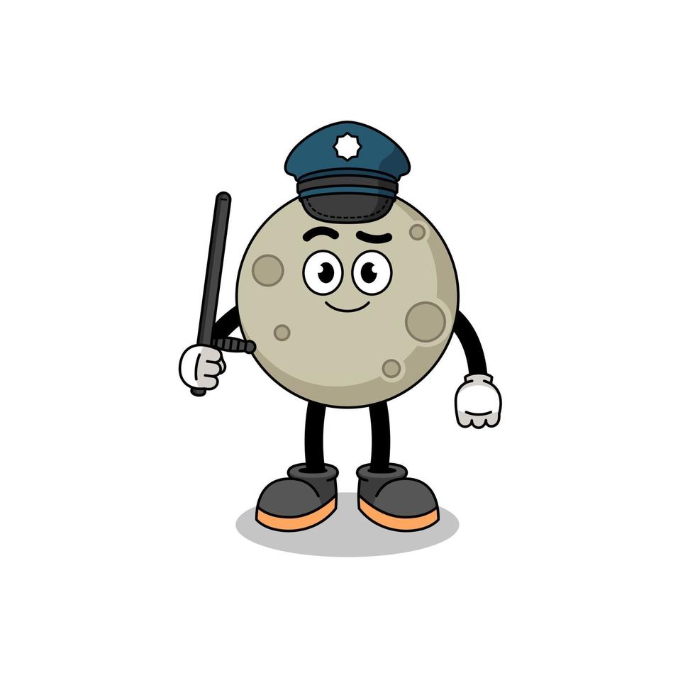 Cartoon Illustration of moon police vector