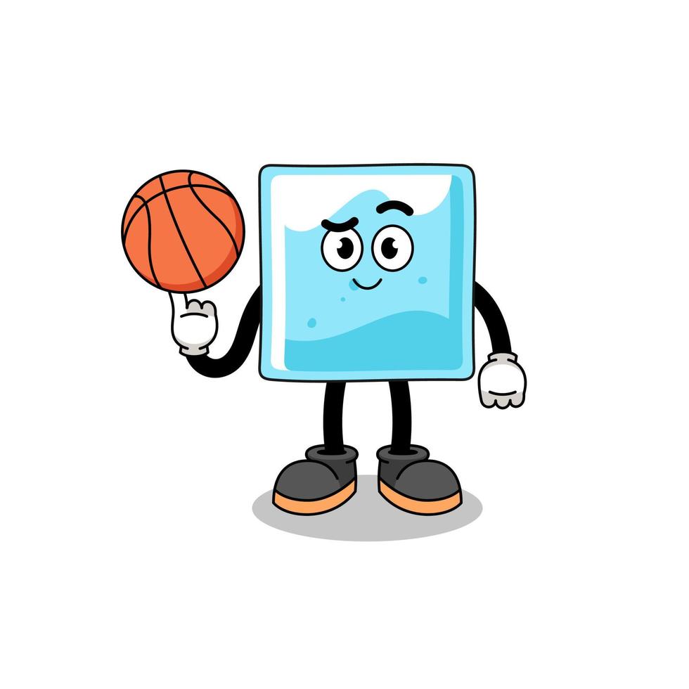 ice block illustration as a basketball player vector