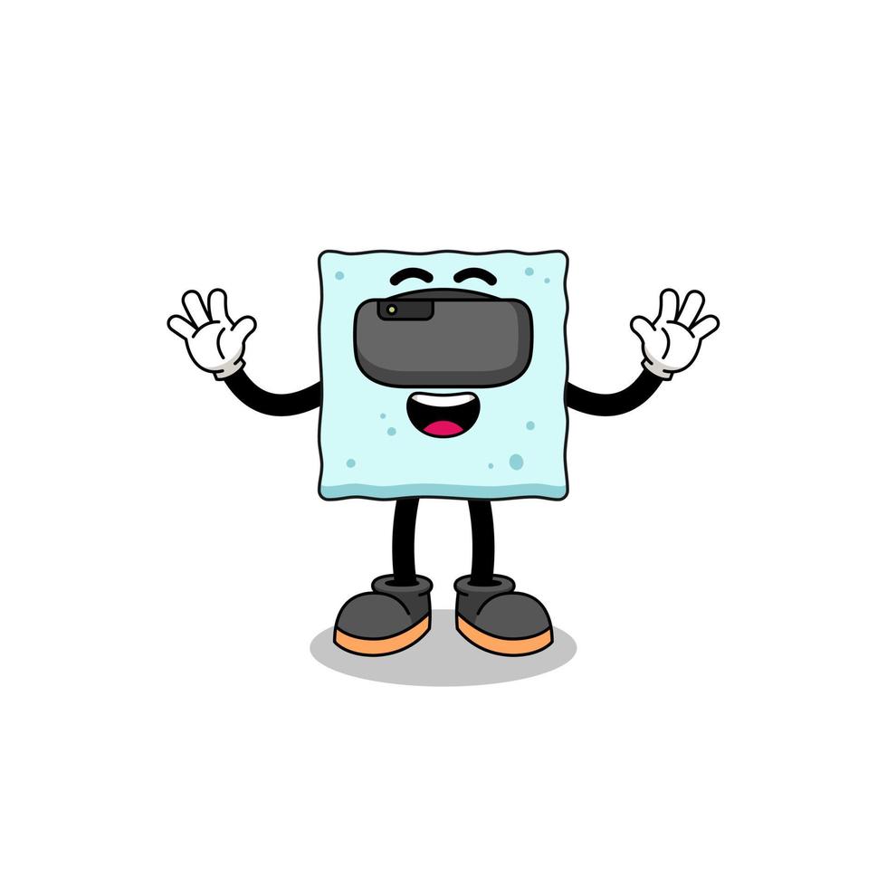 Illustration of sugar cube with a vr headset vector