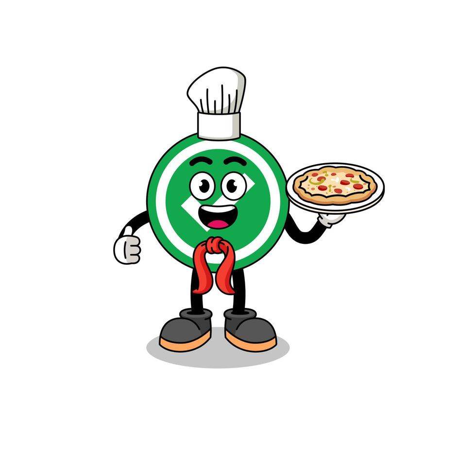 ilustración de marca de verificación como chef italiano vector