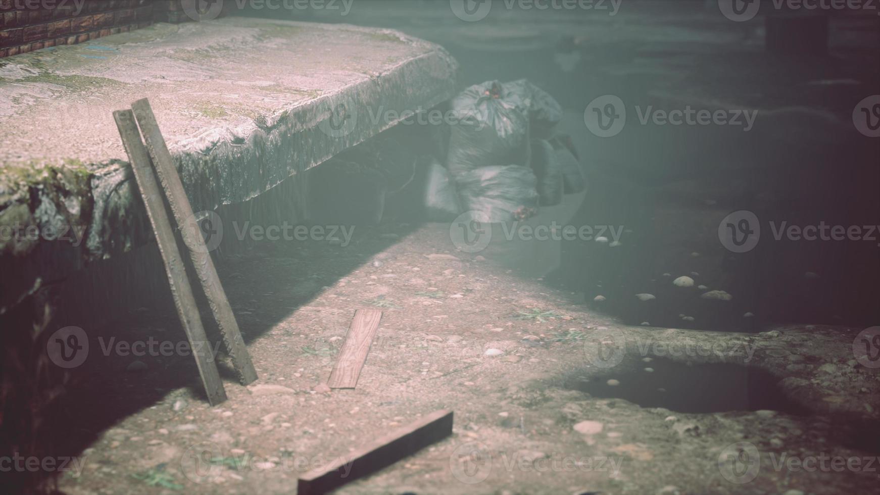 ruins of a very heavily polluted industrial factory photo