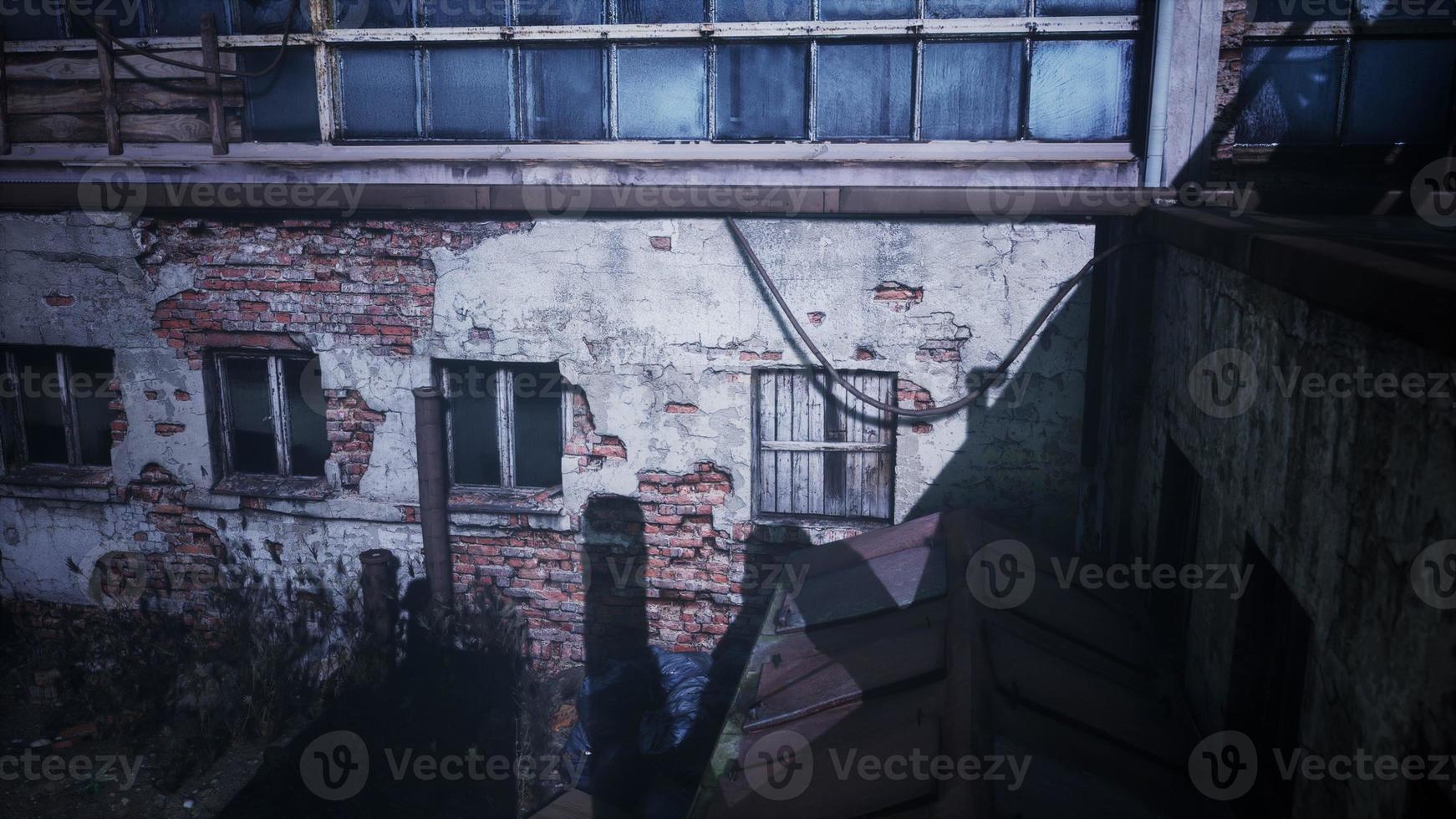 ruins of a very heavily polluted industrial factory photo