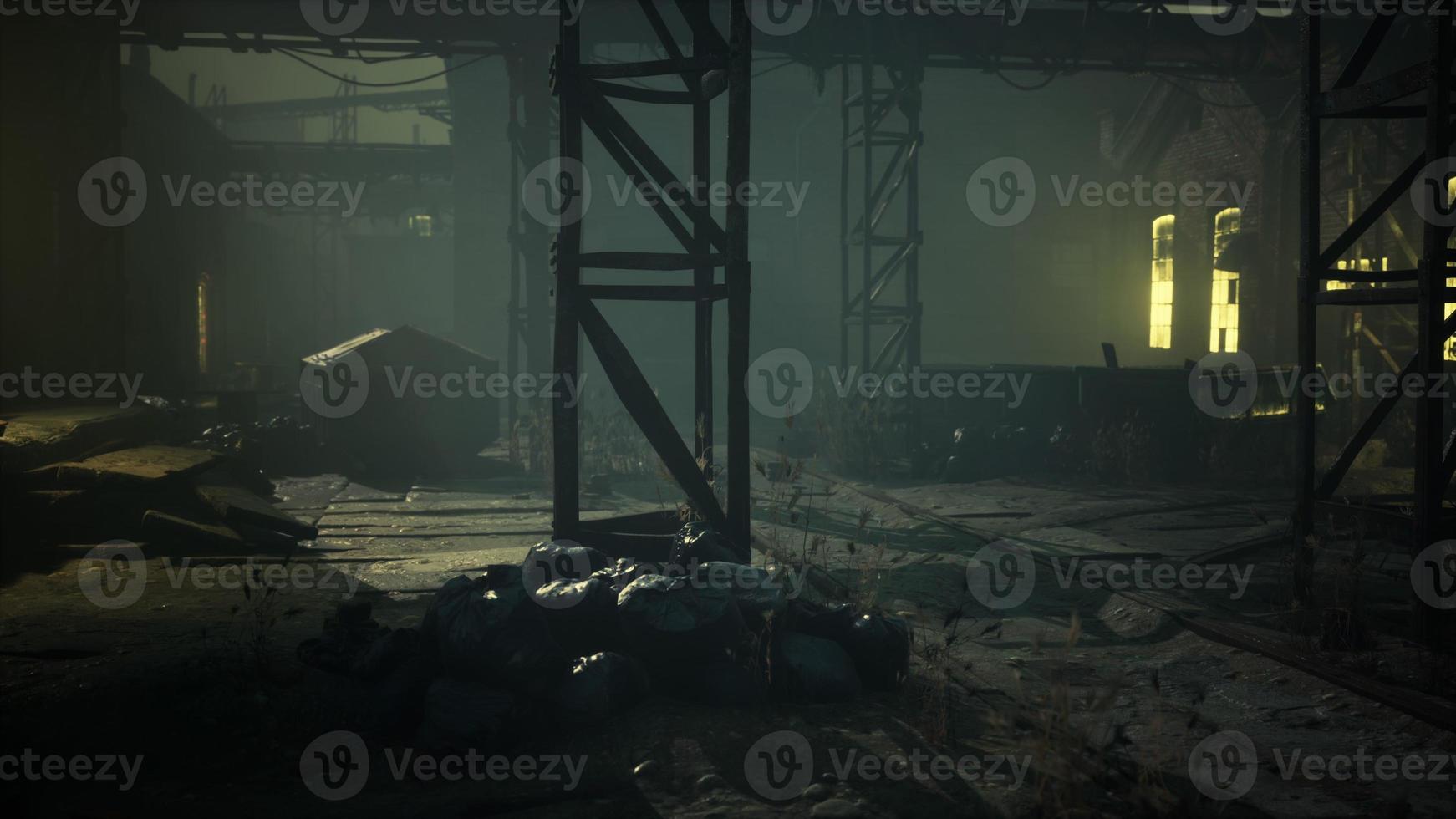 ruins of a very heavily polluted industrial factory photo