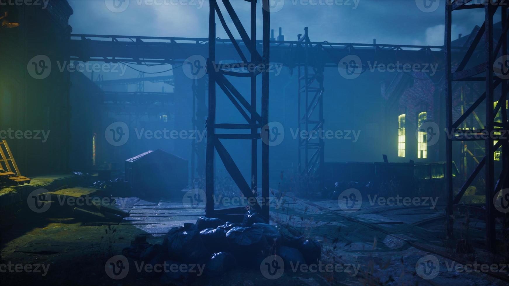 ruins of a very heavily polluted industrial factory photo