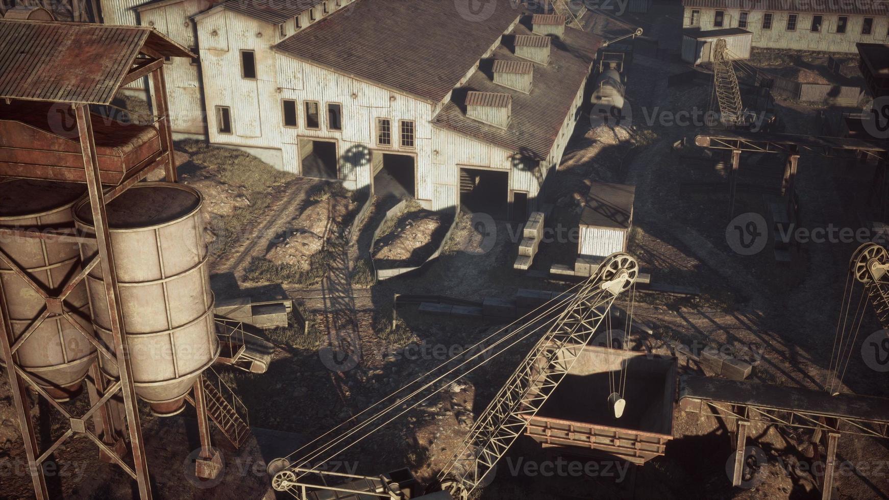 Aerial view of old abandoned mine photo