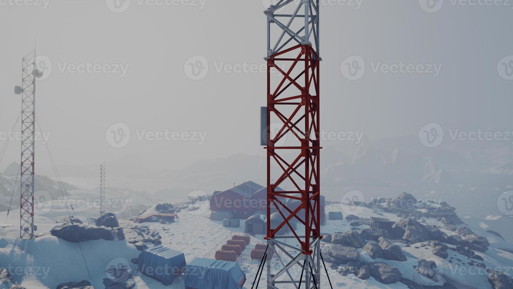 vista aérea de la estación antártica en la antártida foto