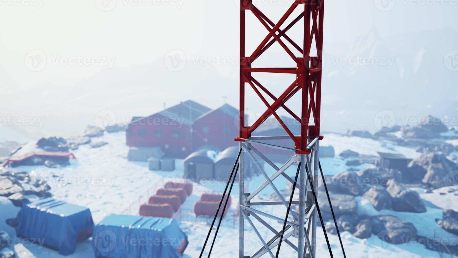 Aerial view of antarctic Station in Antarctica photo