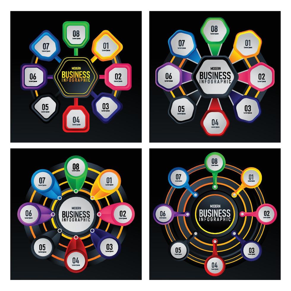 Business Circular Step Concept vector