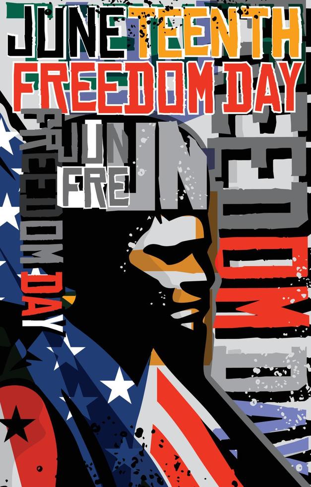 Juneteenth Day Poster Concept vector