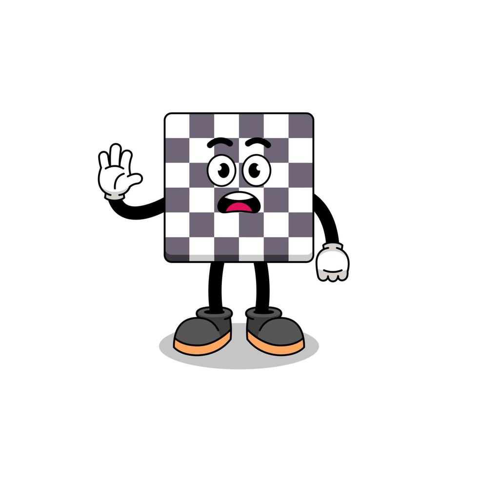 chessboard cartoon illustration doing stop hand vector