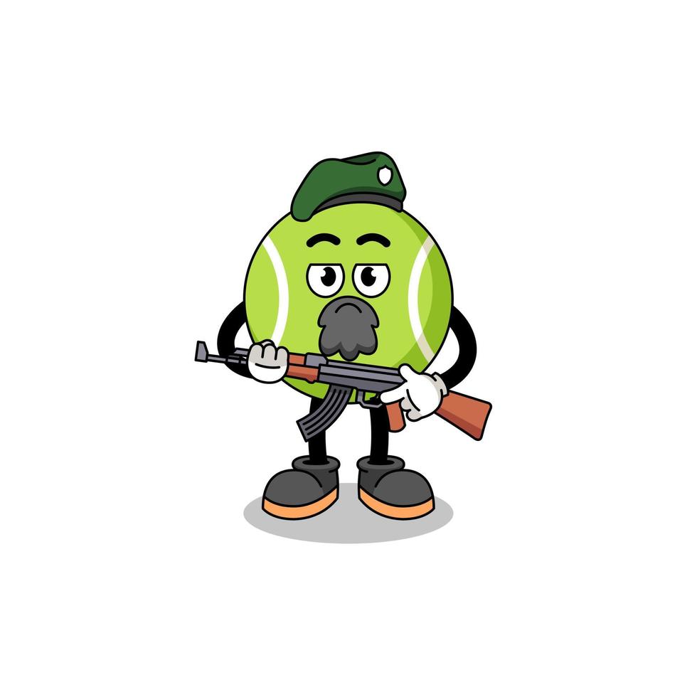 Character cartoon of tennis ball as a special force vector