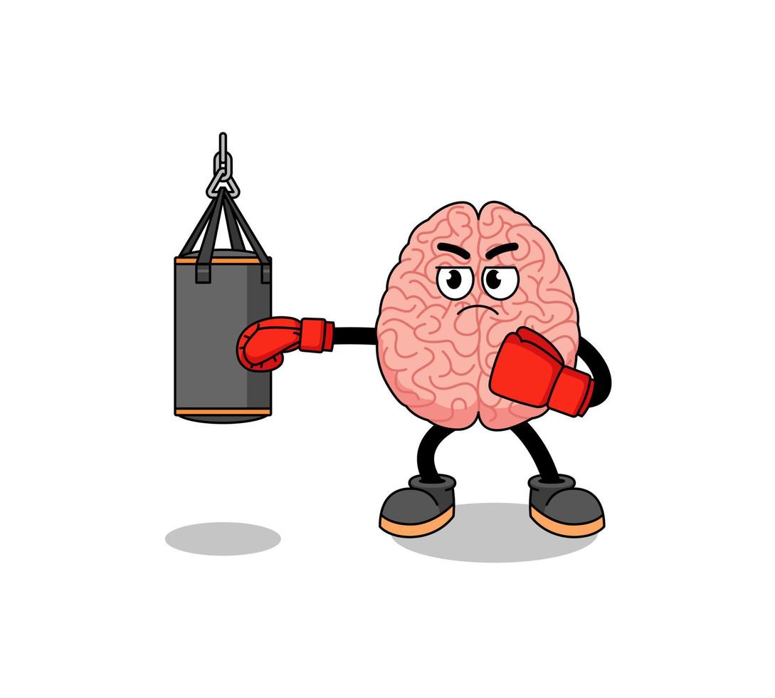 Illustration of brain boxer vector