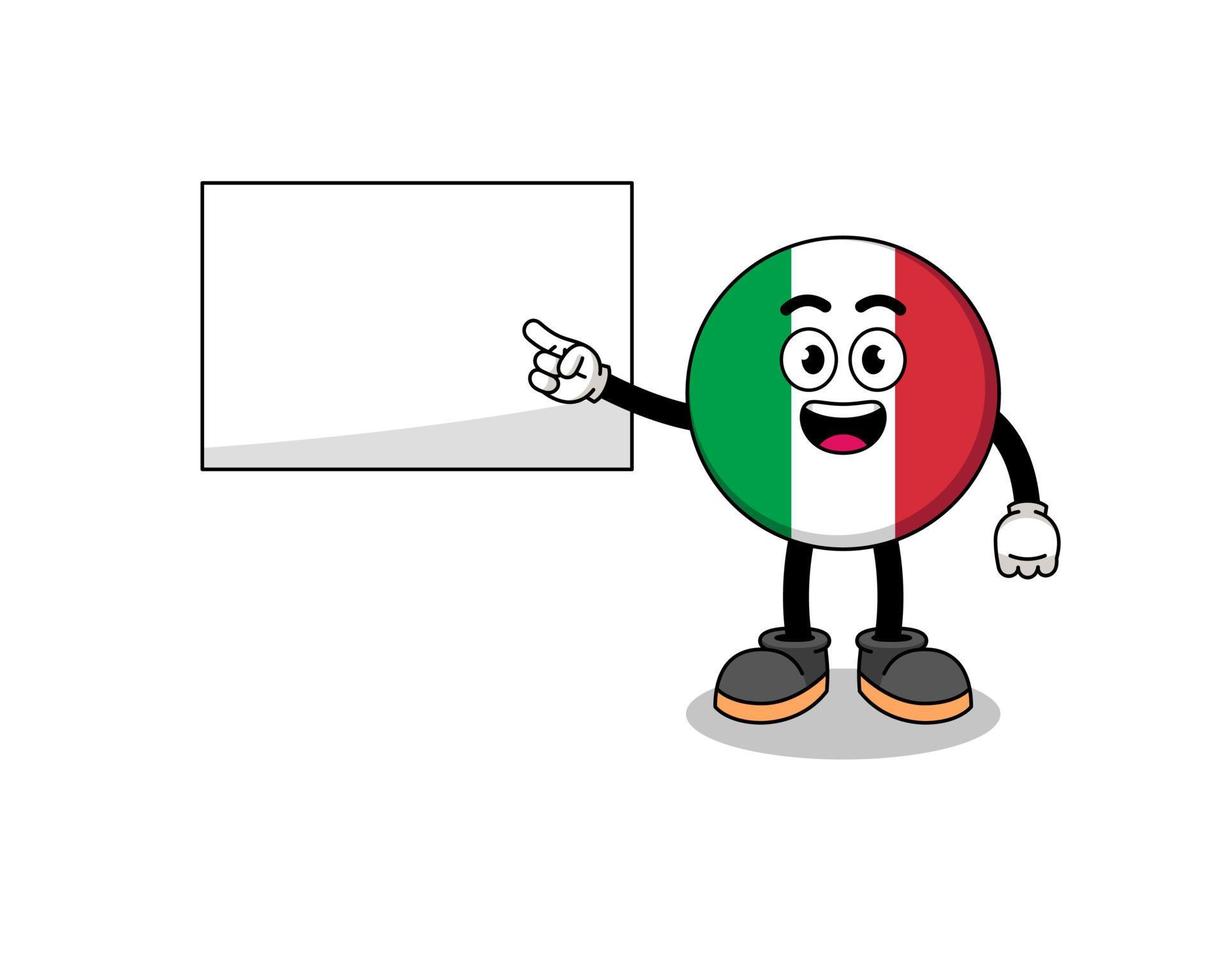 ilustración de la bandera de italia haciendo una presentación vector